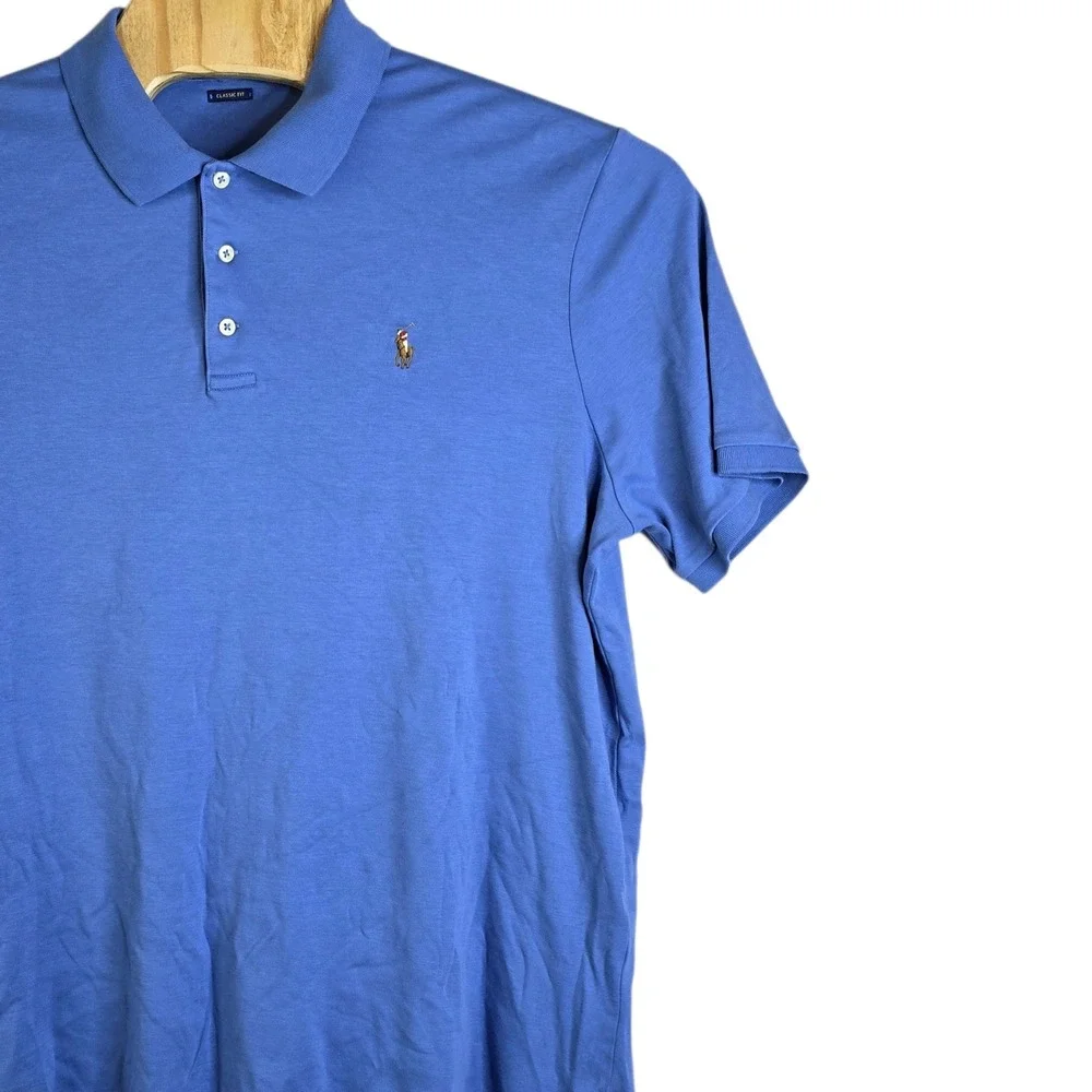 Polo Ralph Lauren Mens Classic Fit Blue Short Sleeve Polo Shirt XL